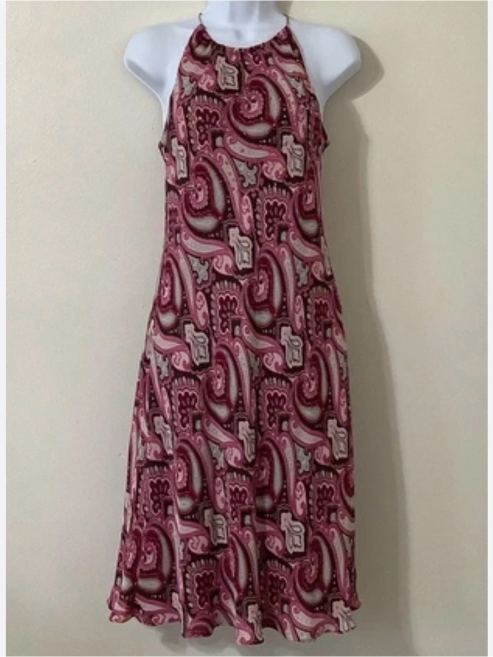 Vintage Yves Cosette Depeche Mode paisley cut out halter dress